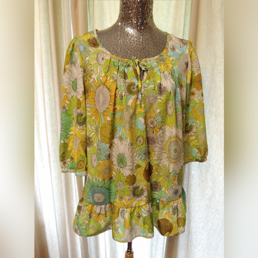 🌻Liberty of London flowy sunflower top